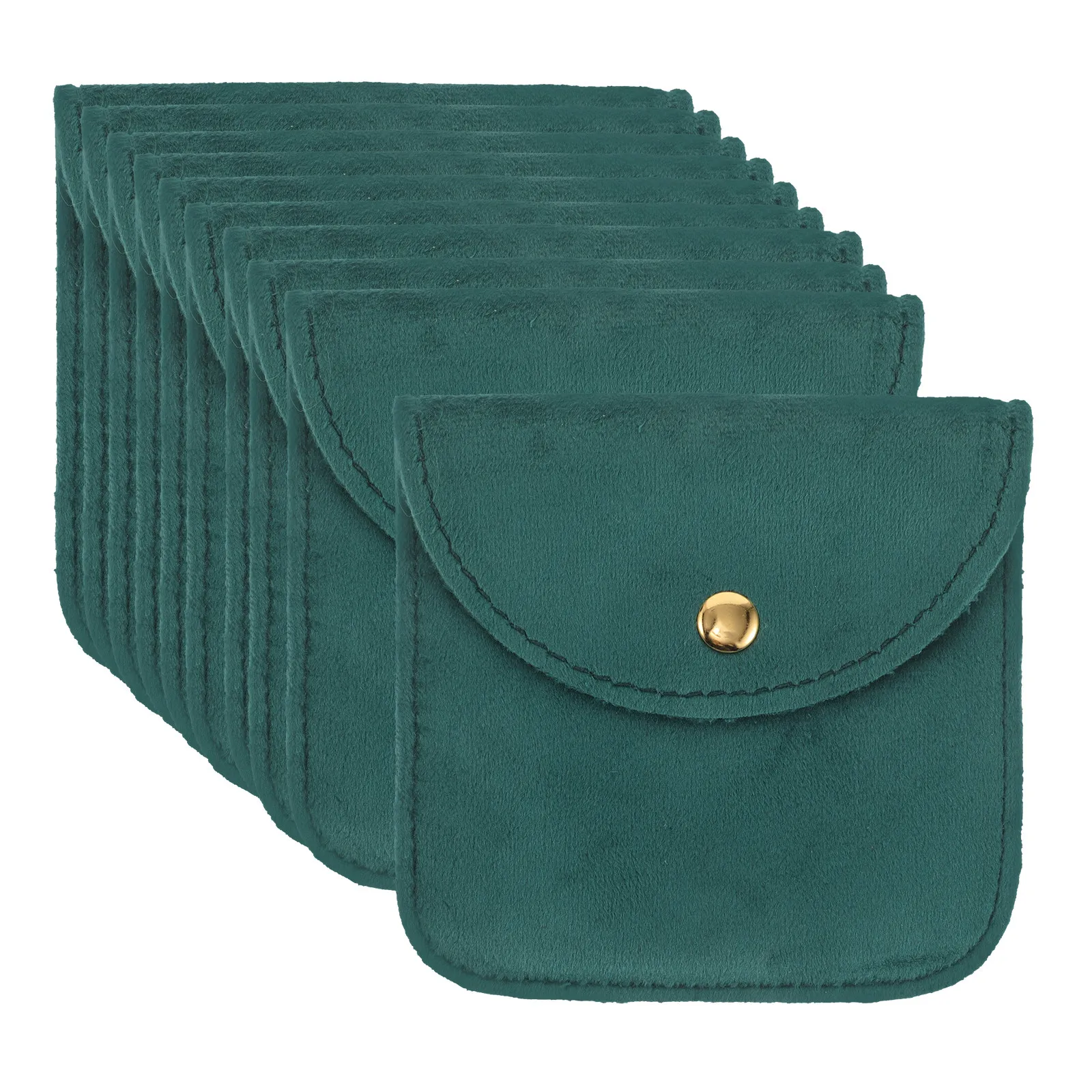 

10Pcs Luxury Jewelry Storage Pouches Soft Lined Snap Closure Travel Organizer for Bracelets Pendants Rings Earrings Small