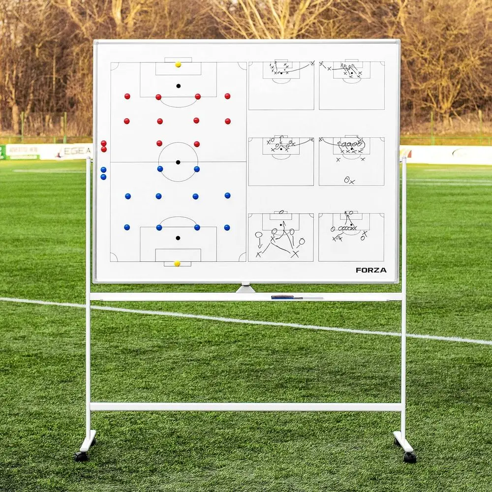 

Двусторонняя магнитная доска для записей с маркерами для сухого стирания, ручкой и ластиком - 60 x 47 см, тема: футбол