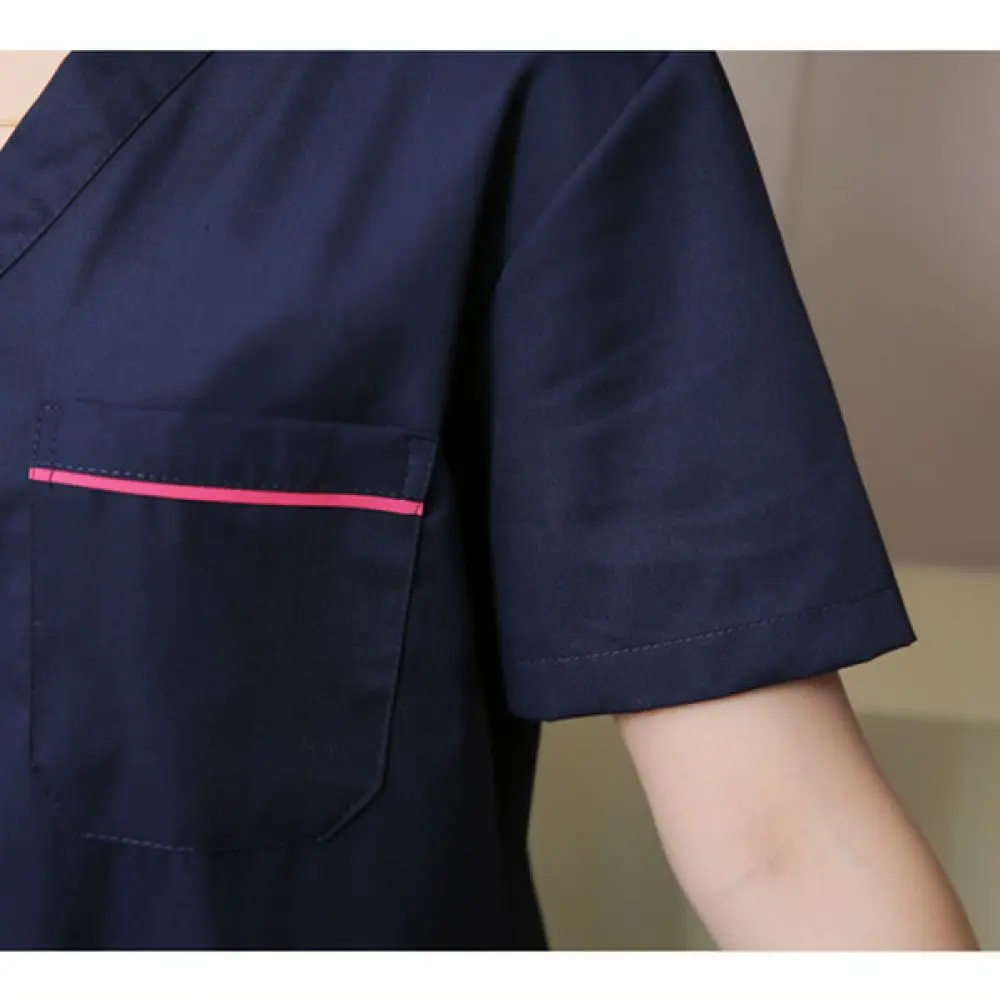 Premium Cotton Scrub Suits Unisex Short Sleeve Medical Uniforms Dental Hospital Beauty Salon Professional Work Outfit