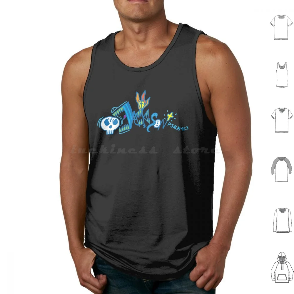 Jackson-Psalm 91 : 3 Uploads Of Fun Tank Tops Print Cotton Uploads Of Fun Jackson Church Psalm Bible Kids Fun