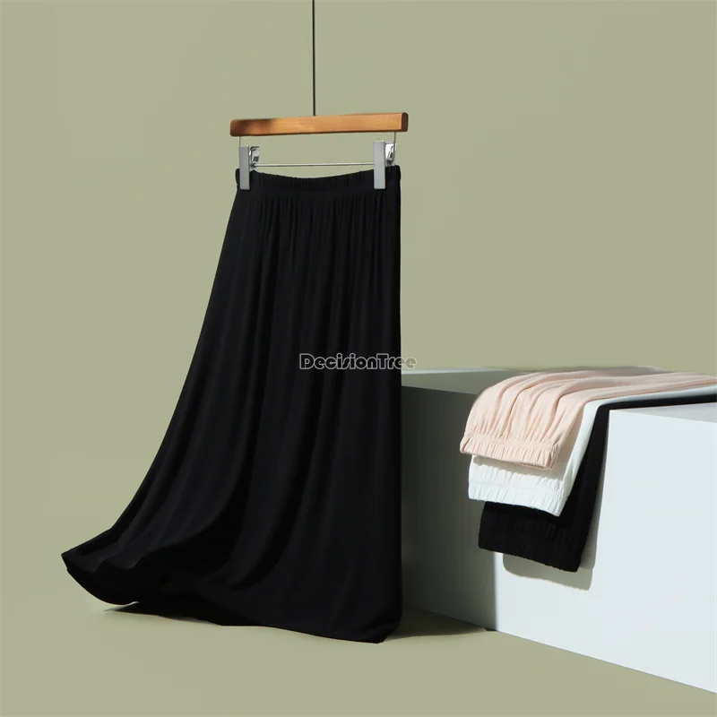2026 women petticoat modal underskirts satin trim maxi lace long black half slip underskirt skirt slips jupon dentelle 3 length view 6
