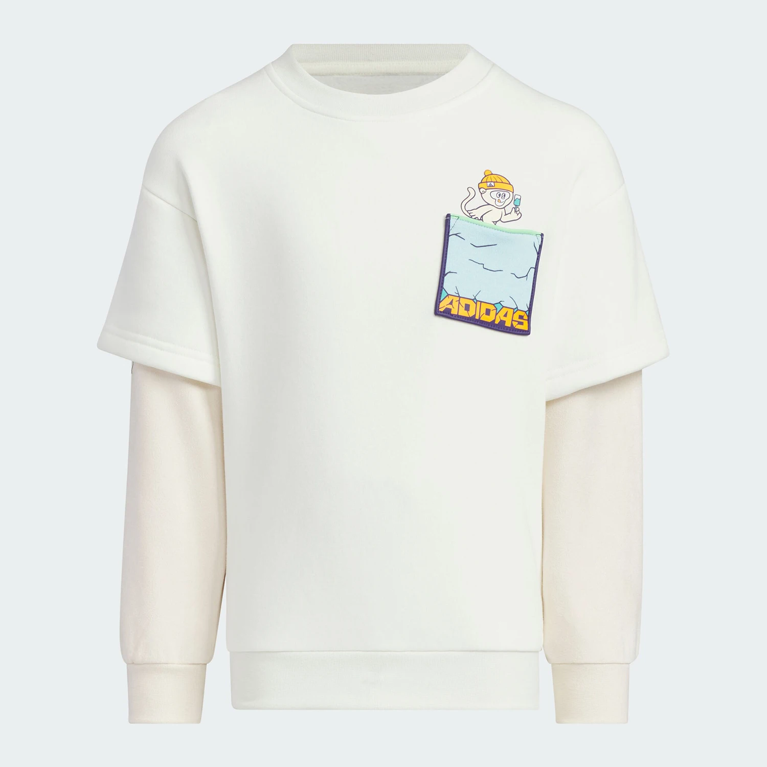 

Официальный детский простой свободный повседневный свитшот Adidas LK KN CREW JJ4957