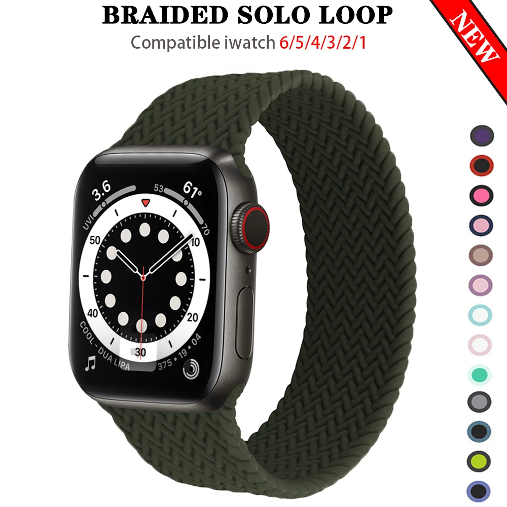 

Strap For Apple watch band 44mm 40mm correa iWatch bands 38mm 42mm Elastic Braided Nice Loop belt bracelet for series 6 5 4 3 SE