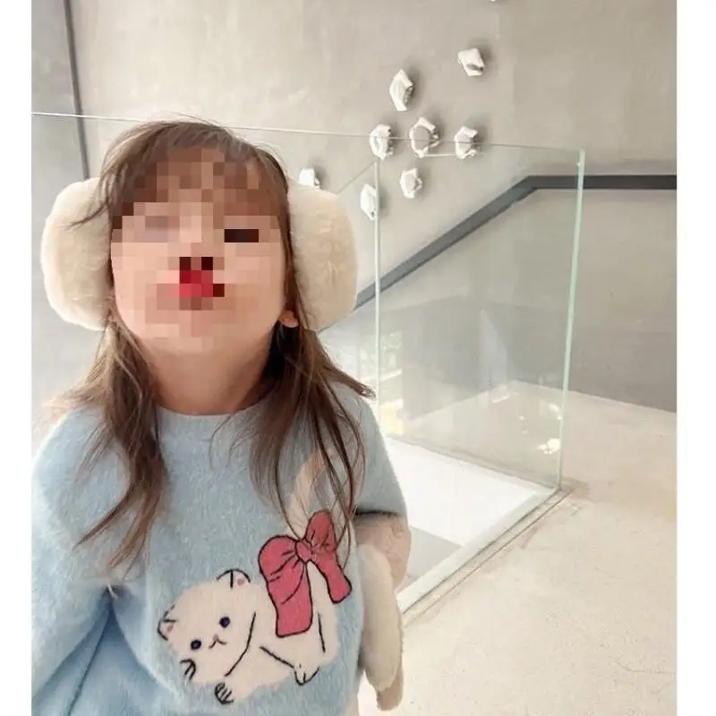 فتاة Kawaii بلايز فرو المنك رشاقته بلايز عادية الخريف والشتاء موضة الاتجاه النسخة الكورية البلوز طالب ملابس الأطفال #2