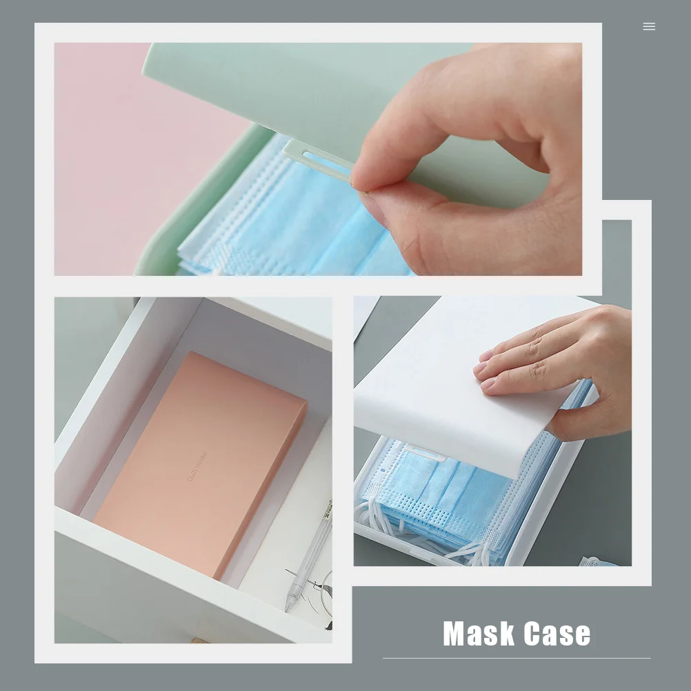 

2pcs Storage Keeper Plastic Mask Case Container Dust-Proof Moisture-Resistant Portable Mask Organizer Home Office Use Durable