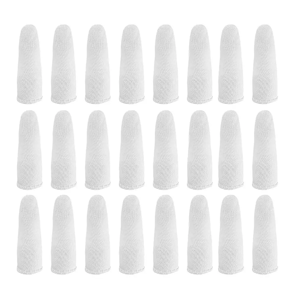 100 Pcs Pure Cotton Finger Cots Thumb Protector Gloves for Cutting Food White 20 Pieces Per Pack Anti Wear Resistant