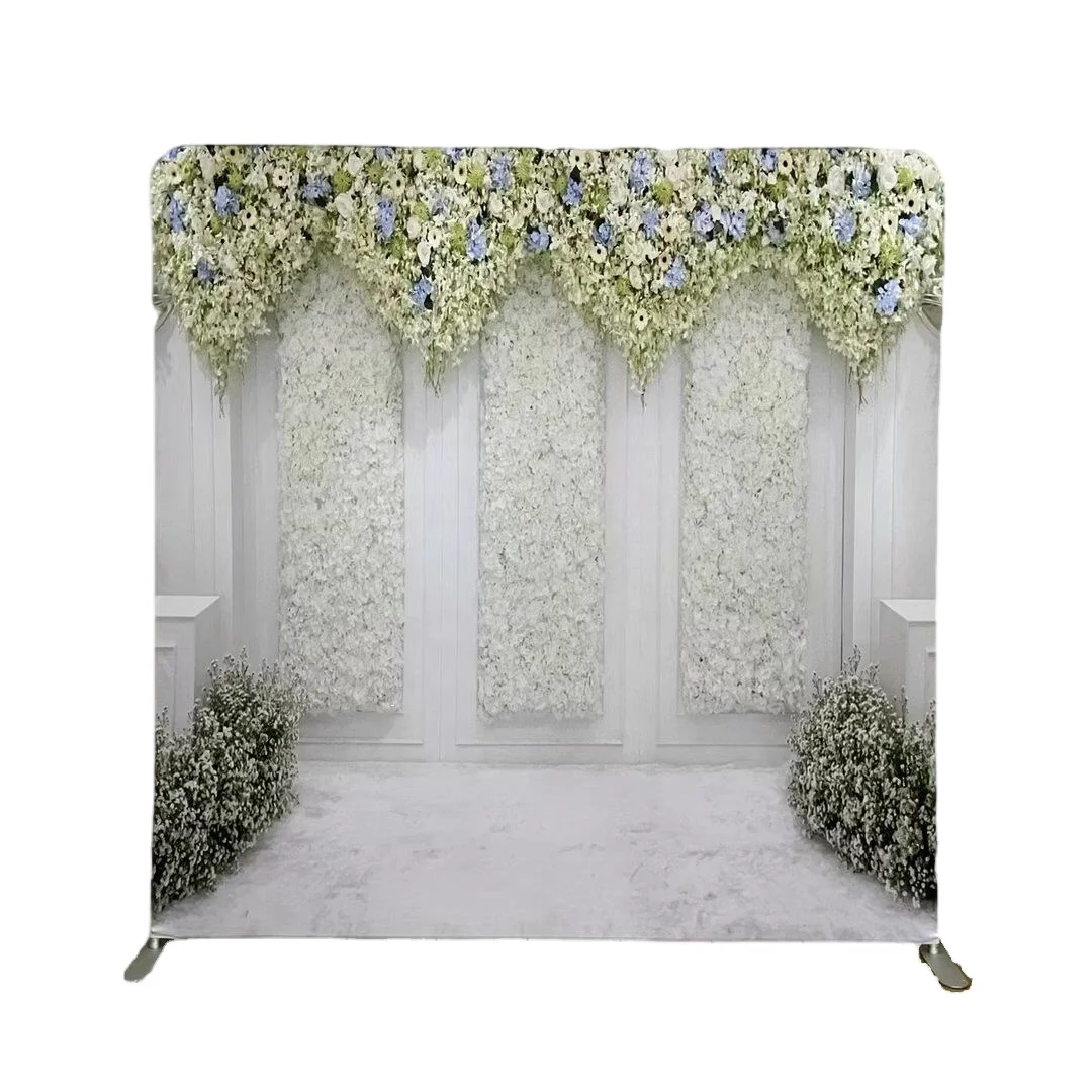 7.6X7.6ft Foldable Frame Wedding Decorative Background Double Sided Pillowcase Photography Background Holder