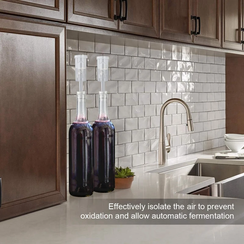 ABXF-Fermentation Lids Комплект воздушных шлюзов с 6 стопором, воздушные замки для ферментации, воздушный шлюз, пиво, вино, Kombucha, набор для заваривания, пузырьковый шлюз