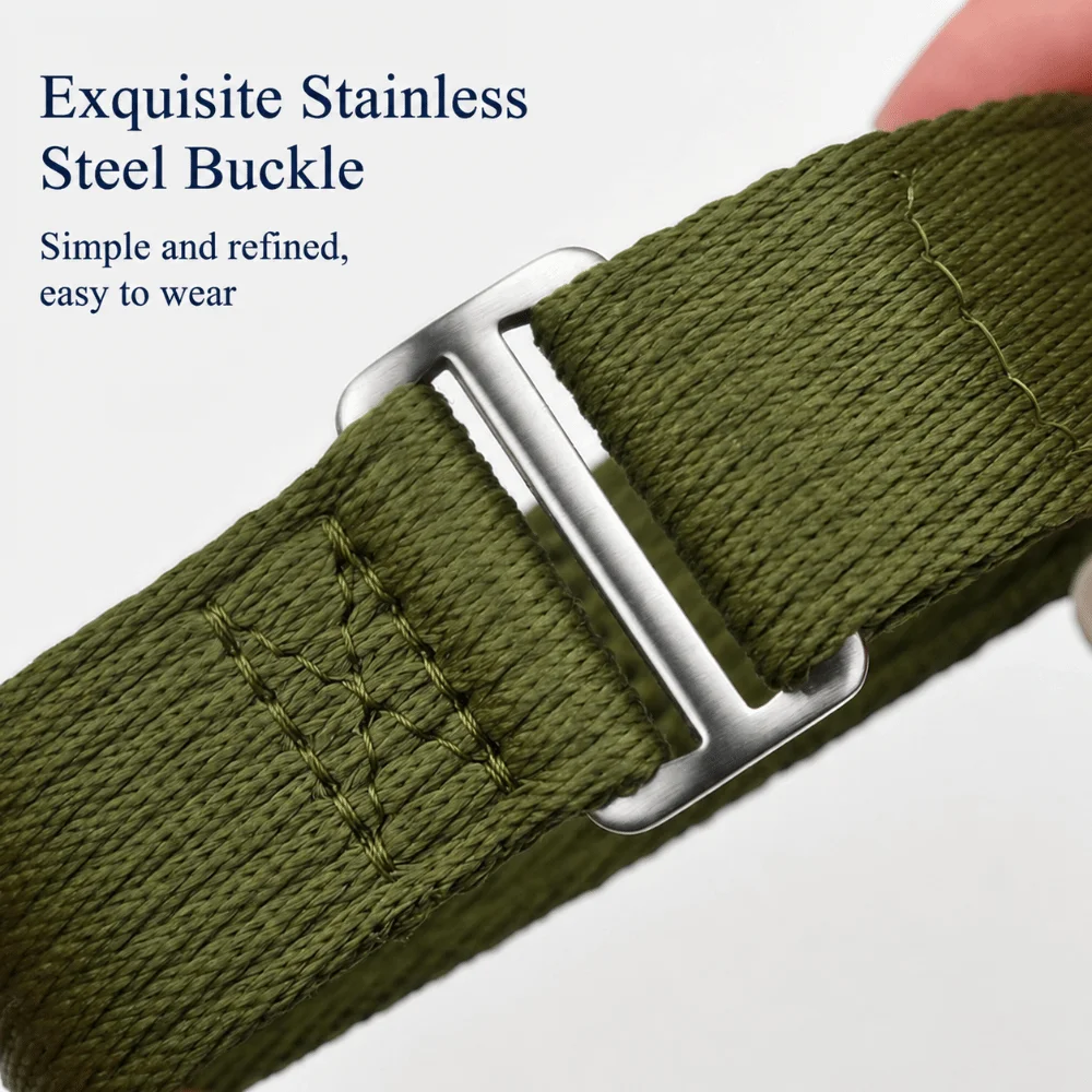 20mm 22mm Universal Nylon Watch Strap Hook Loop Fastener Quick Slip Through Universal Wristband Adjustable Nylon