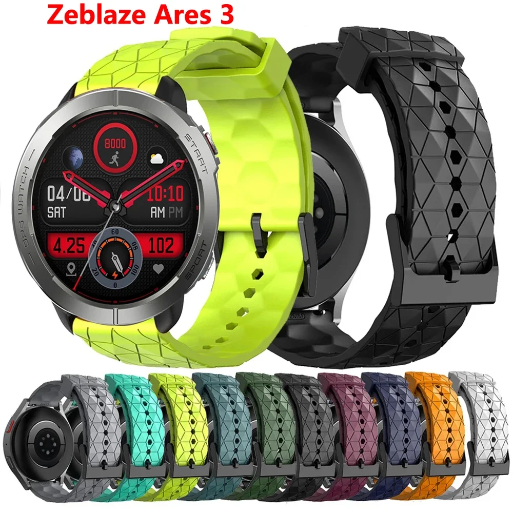 Zeblaze-Correa de silicona para reloj inteligente, pulsera deportiva suave y transpirable de 22mm para Zeblaze Ares 3 Pro Stratos 3 Stratos 2 Lite Vibe 7