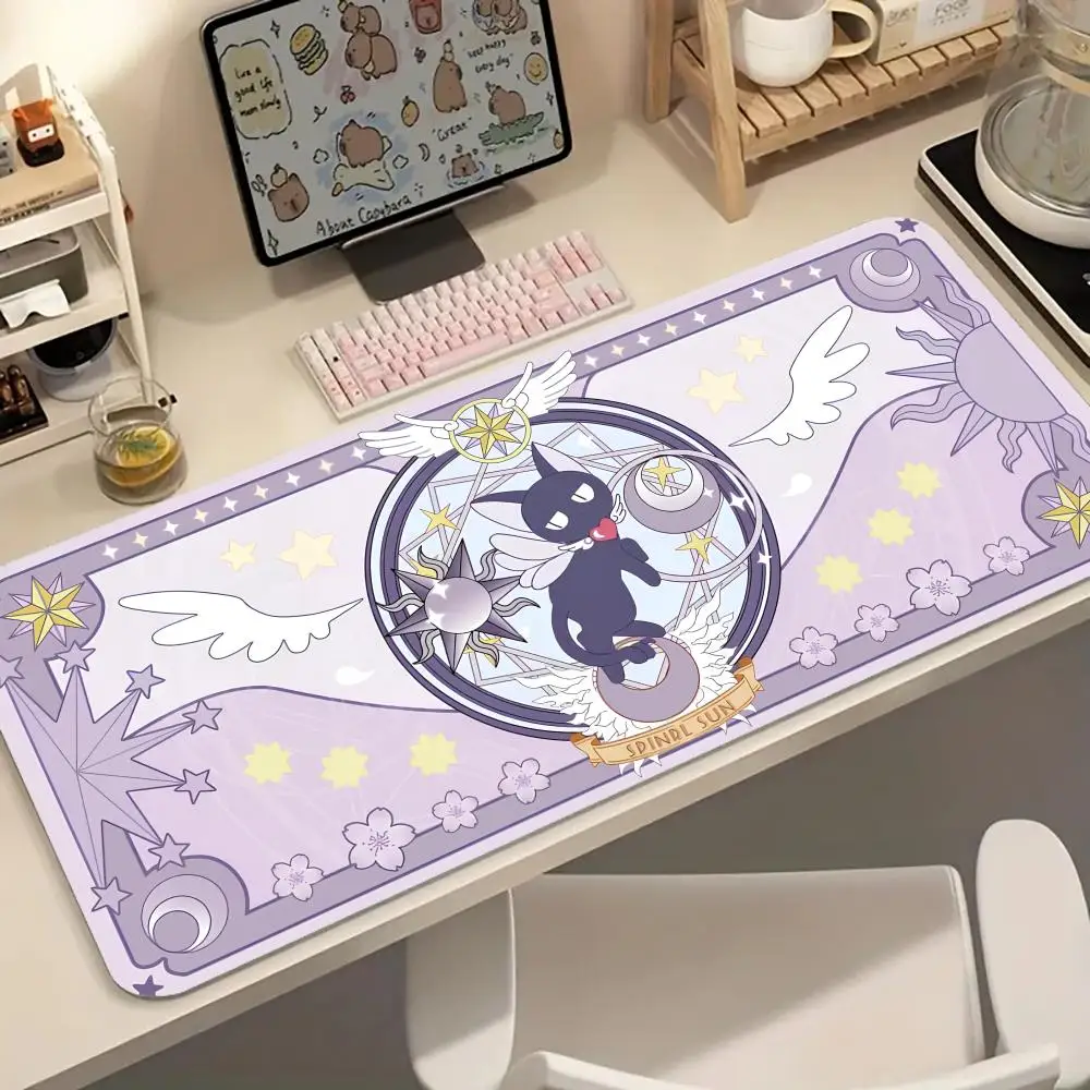 Pink Magic Girl Cute Mousepad Large Leather Anti-slip PC Desk Accessories Mousepad for Offices and Gamer Keyboard Mats Decor Mat