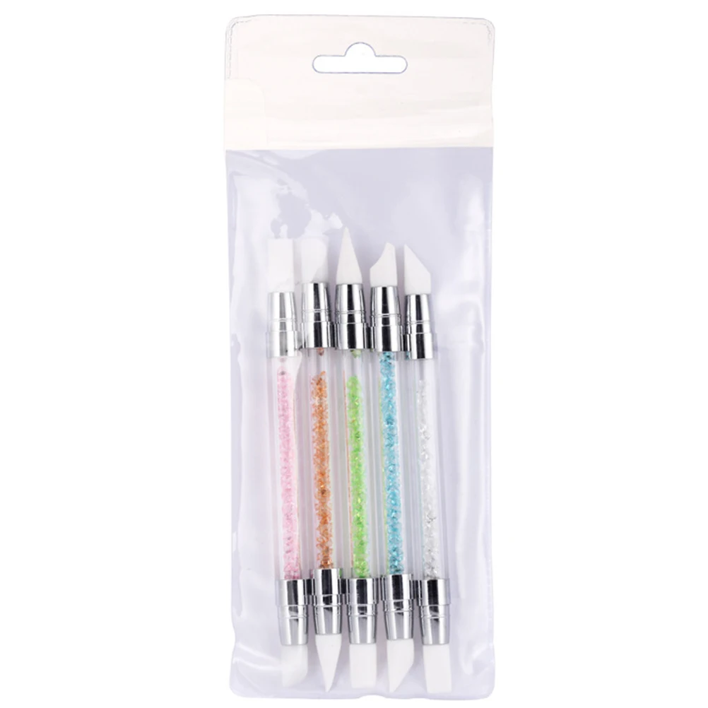 

5 шт. силиконовая художественная ручка со стразами, акриловая ручка, легкий маникюрный инструмент для рисования, рисования, полого дизайна ногтей «сделай сам»