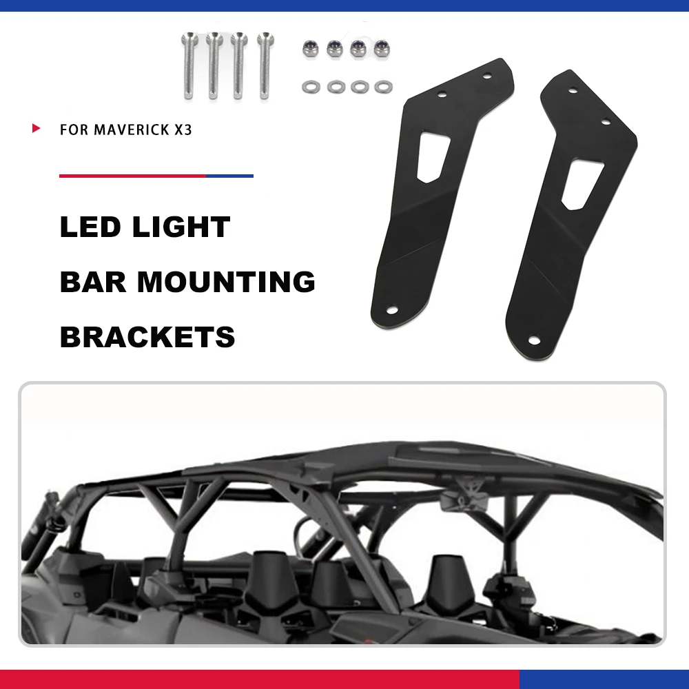 

FOR Can-Am Maverick X3 2017 2018 2019 The 50-Inch LED Light Bar Mounting Bracket Under the Roof With Stock Roll Cage Accessories