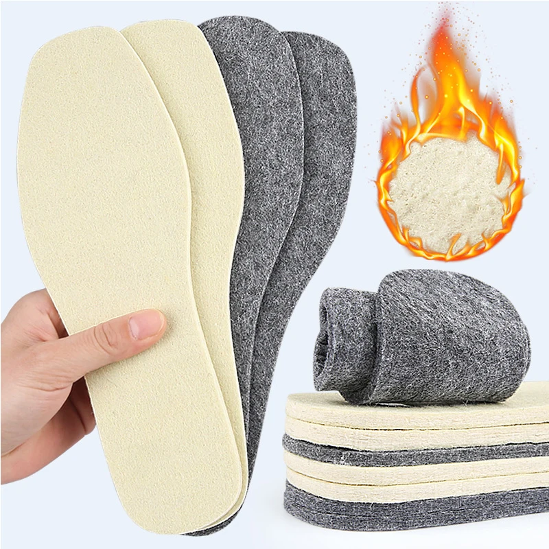 Warm Insole for Shoes Woolen Felt Insole for Winter Warmth Men and Women Cold and Odor Resistant Comfortable Cotton Insole