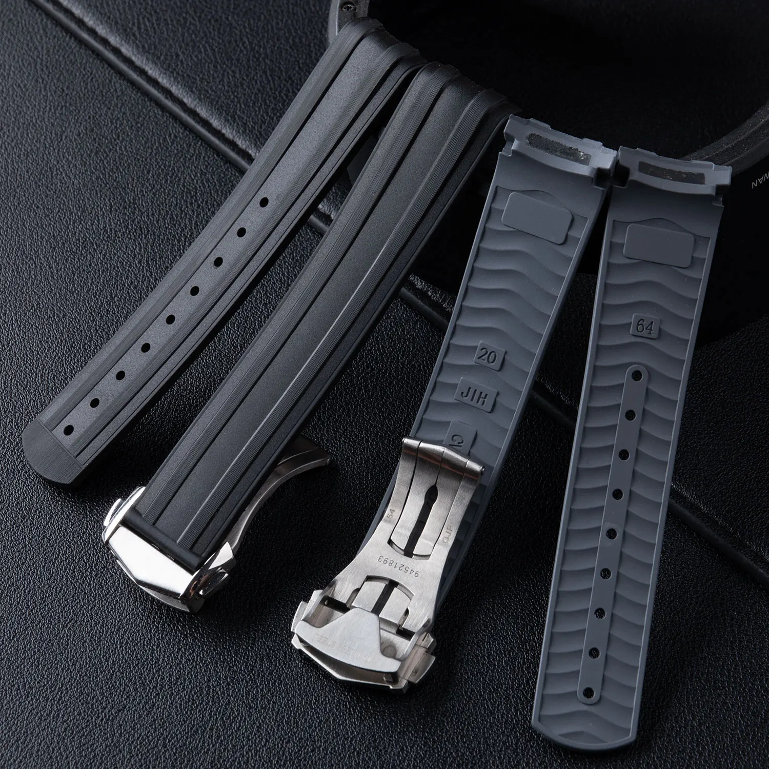 قسط الصف فلوروس المطاط منحني نهاية النمط الأصلي FKM حزام 20 مللي متر لأوميغا ساماستر 300 متعدد الألوان جيد أضعاف مشبك #6