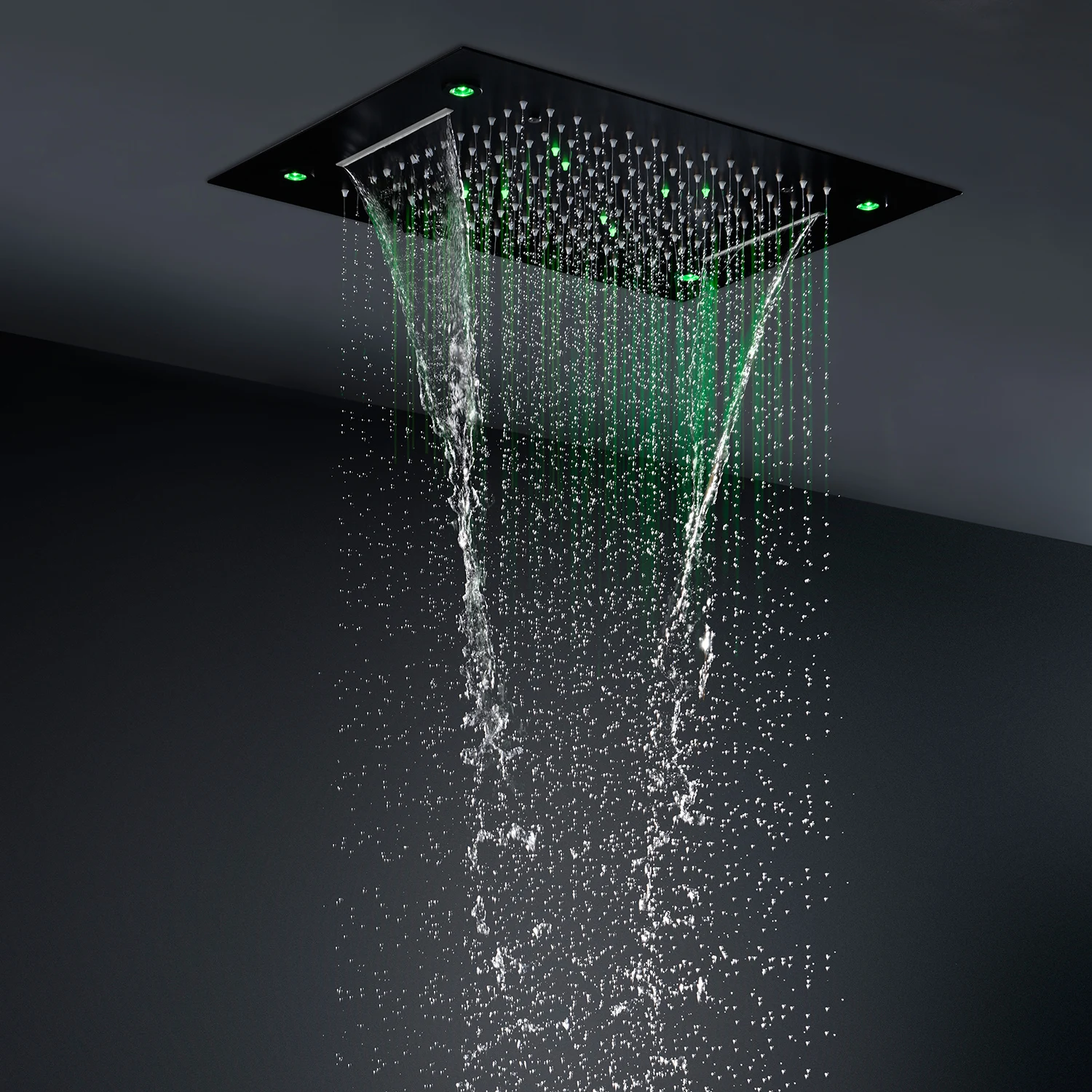 شلال رشاش مياه الأمطار باللون الأسود مقاس 360 × 500 مم #1