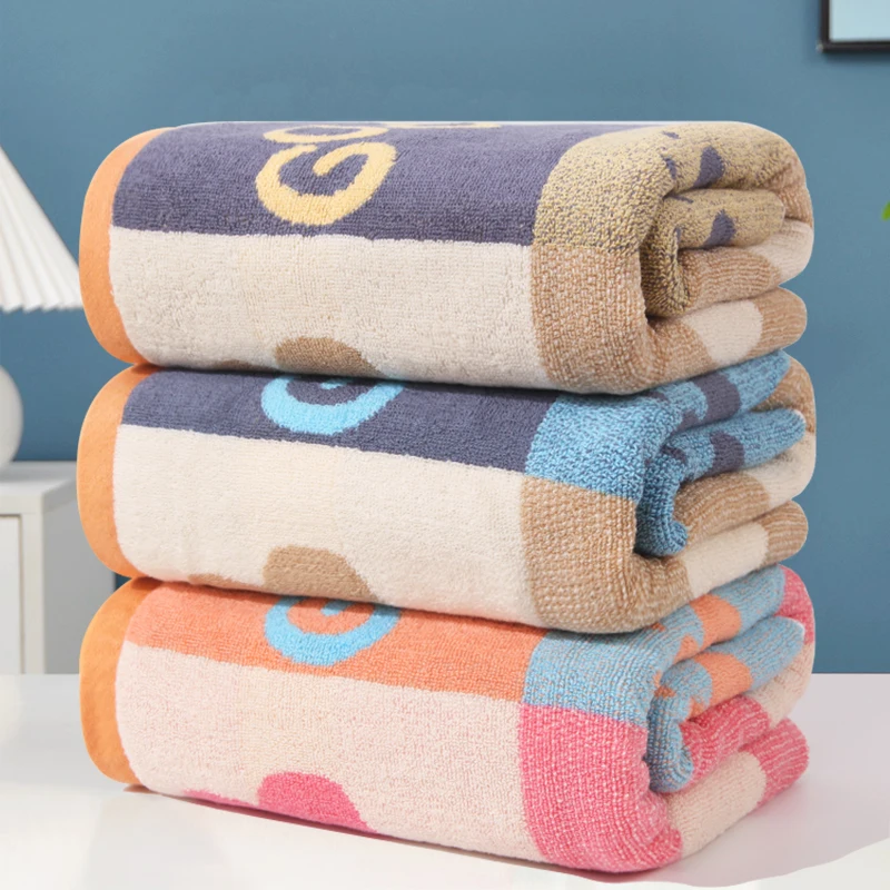 Pure cotton large bath towel 100% cotton absorbent for adults soft for men and women home use70x140cm