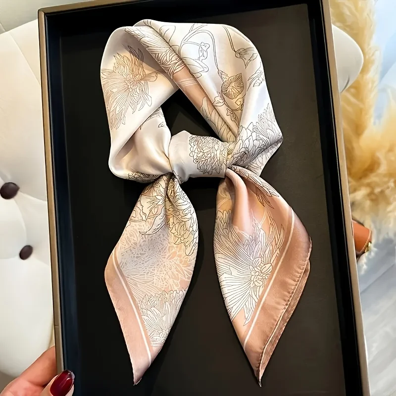 27.56 بوصة فاخر الأزرق كاميليا طباعة وشاح البوهيمي نمط المرأة الصيف الحجاب خفيفة الوزن عقال باندانا #5