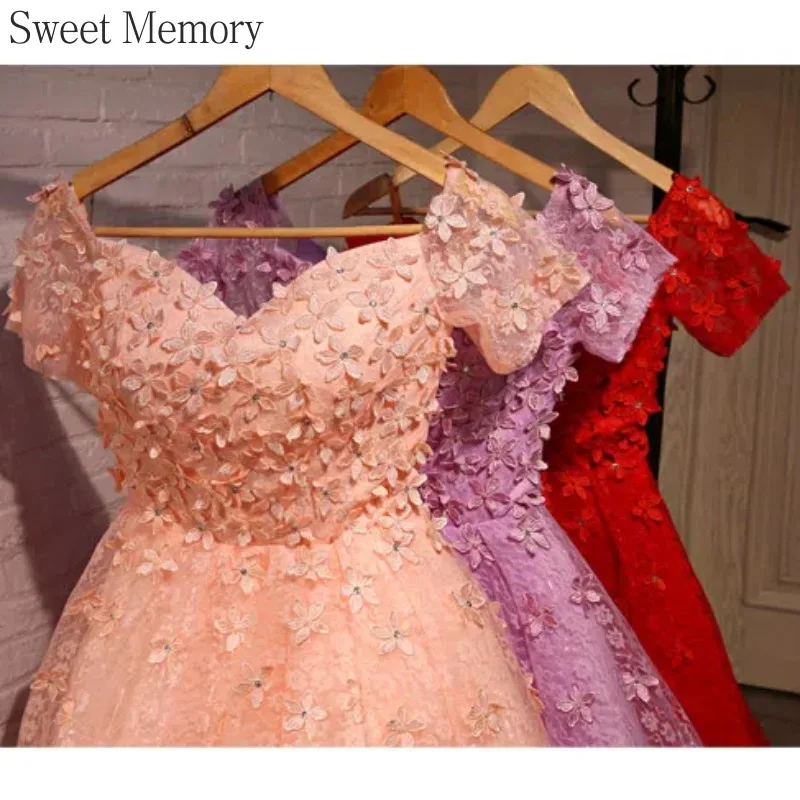 A143 Sweet Memory White Black Red Pink Lilac Purple Short Sleeves Cocktail Prom Dresses Princess Formal Evening Gown Party Dress