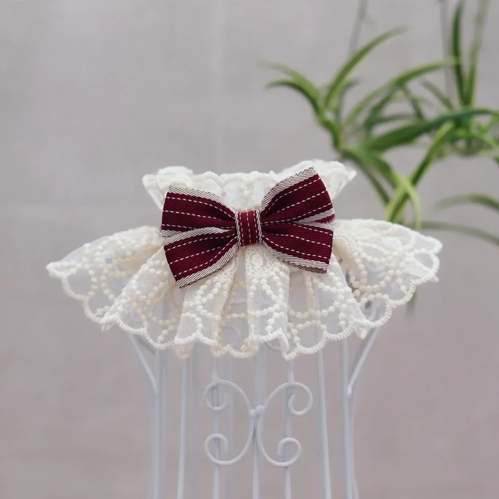 Fashion Cat Dog Scarf Neckerchief Cats Kitten Flower Lace Bow Bell Collar Dog Puppy String Bib Necklace