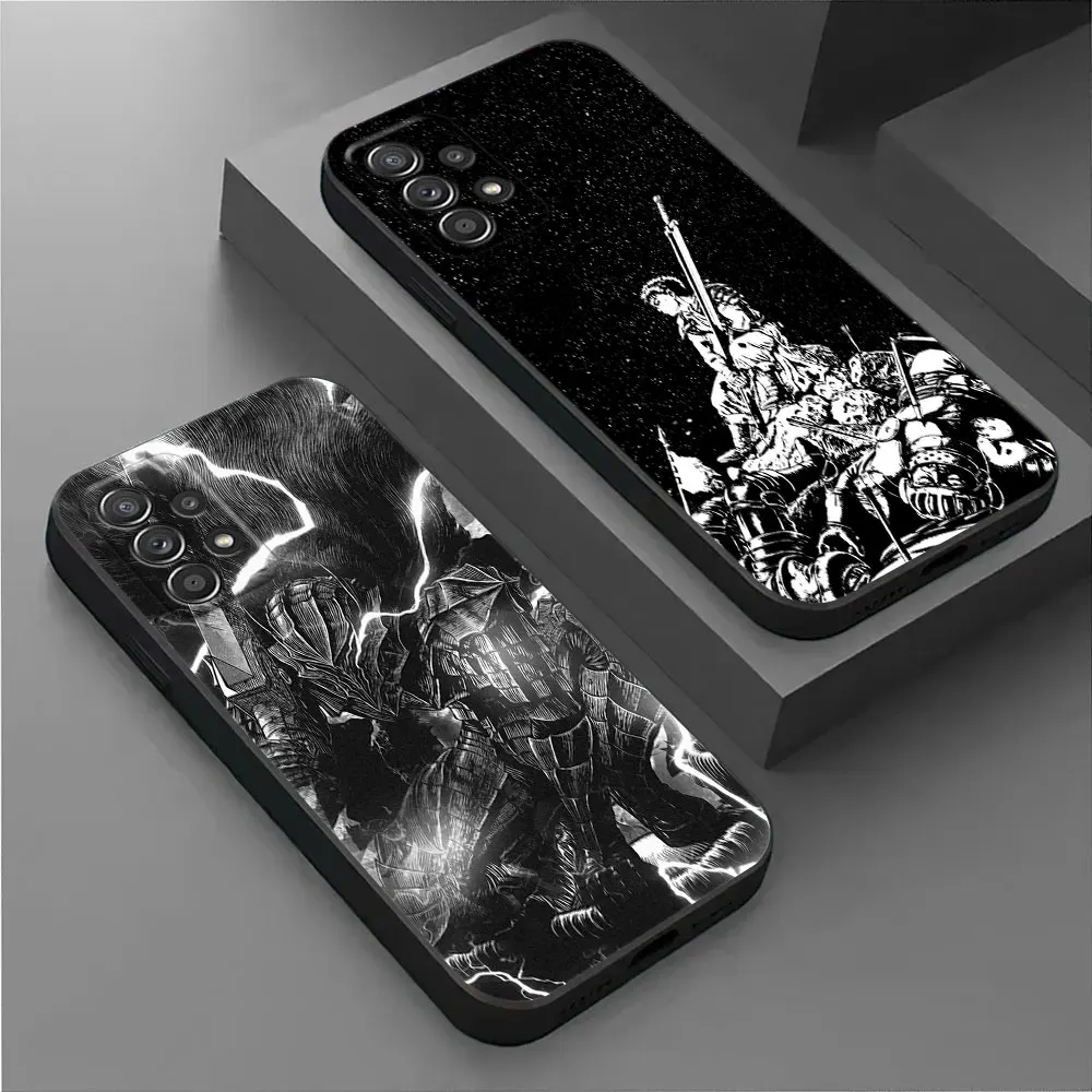 For Samsung Galaxy A55 Case A54 A52S A53 A51 A34 A35 A33 A32 A50 A72 A71 A30 A7 A9 Case Soft Cover B-Berserk Anime Dark Art Guts