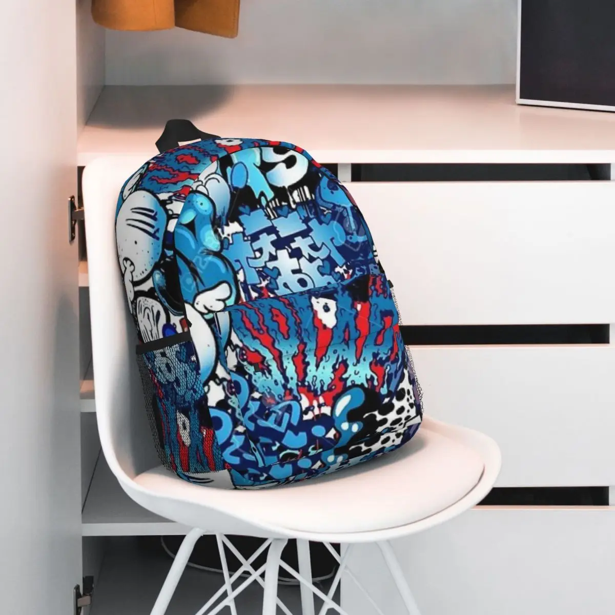 Mochilas Graffiti de grande capacidade para crianças, mochilas escolares casuais, mochila para laptop, bolsa de ombro para meninos e meninas