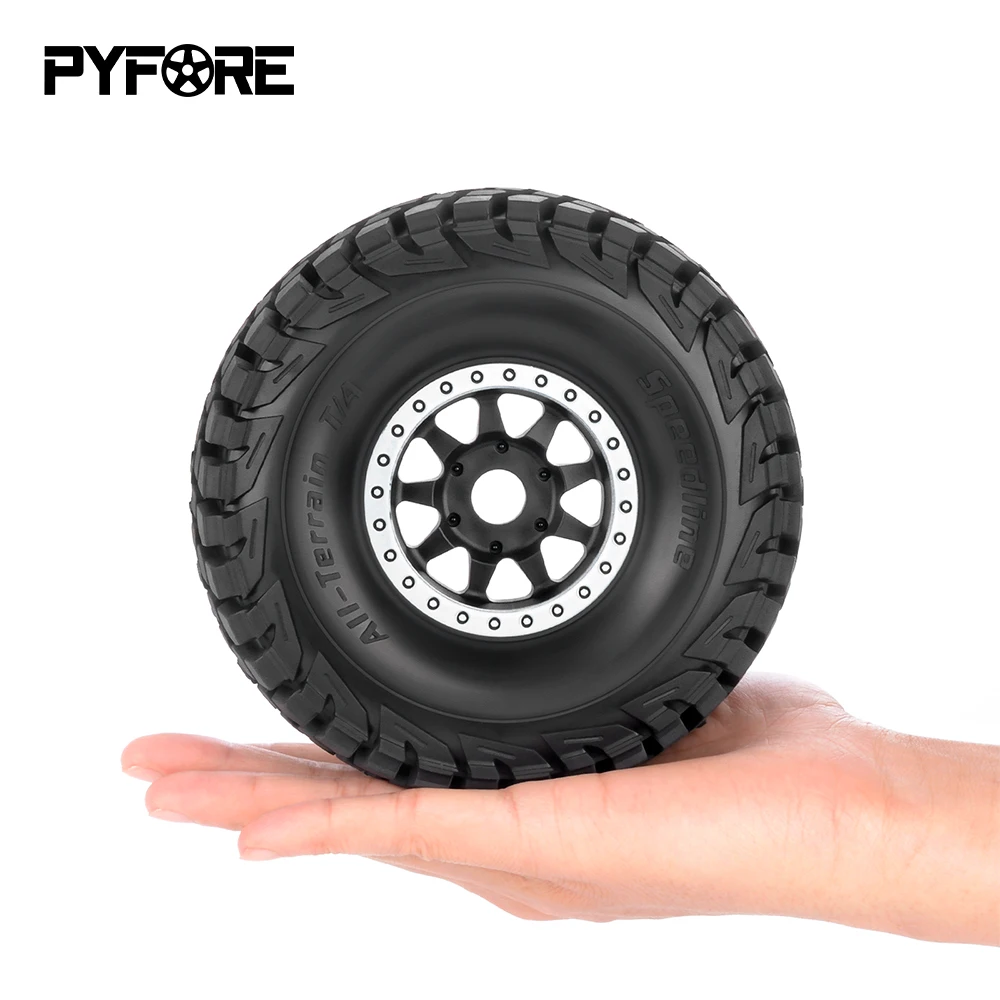 PYFORE – pneus tout-terrain 137x55mm, adaptateur 17mm, 4 pièces pour MOJAVE YK4072 YK4073 1/7 RC modèle de voiture, accessoires de camion du désert