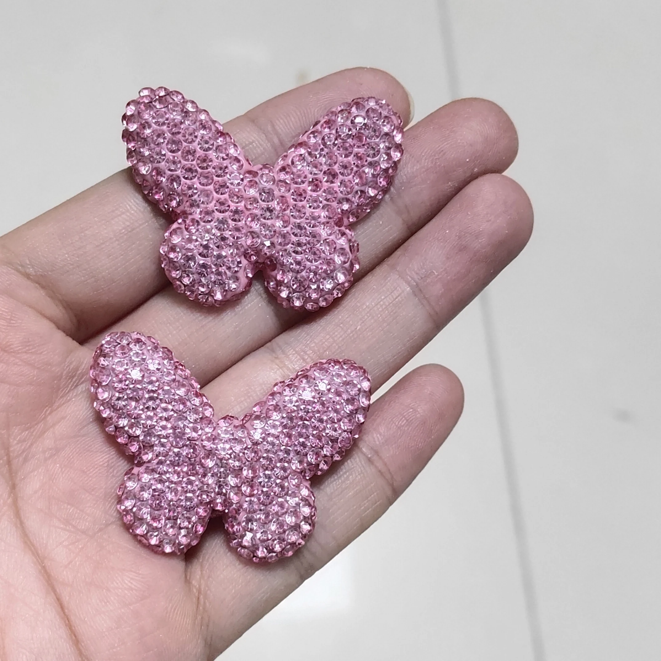 2Pcs Luxury Glitter Full Rhinestone Money Symbol Decor Hollow Out Dollar Mark Charm Diy Pendant Junk Phone Case Hair Accessories