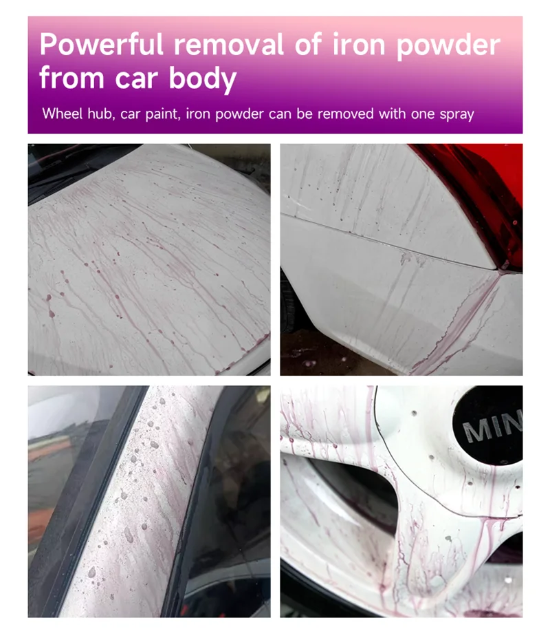DETAILING Car Iron Remover 500ML Iron Powder Remover Protect Wheels And Brake Discs From Iron Dust Rim Rust Cleaner
