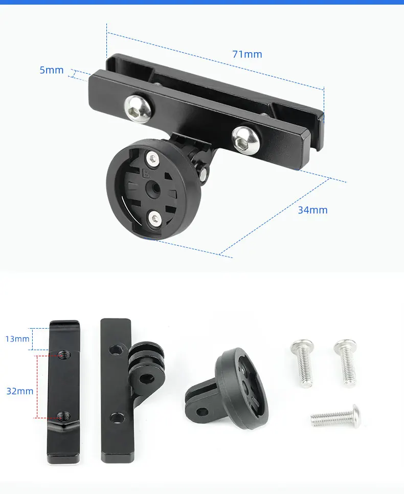 Radarlicht-Ständerhalterung für Bryton Gardian R300L Fahrrad-Rückleuchte, Sattelschiene, Sattelstützenhalterung, passend für Gopro-Kamera-Adapter – Detail 3