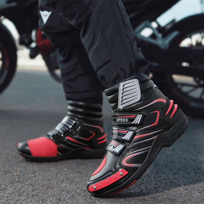 

Motorcycle Boots Moto Shoes Rubber Outsole High Levels Cushioning Breathability For Sport Riding Wear Resistant Training Racing