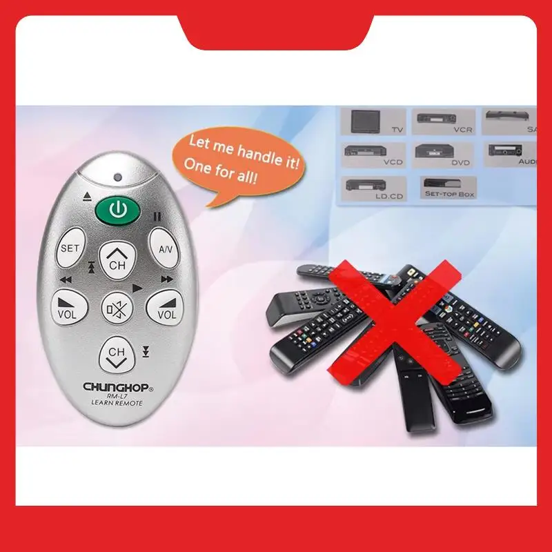 Chunghop RM-L7 mini universal para tv/sat/dvd/cbl DVB-T aprendizagem infravermelha controle remoto função de cópia capacidade de substituição