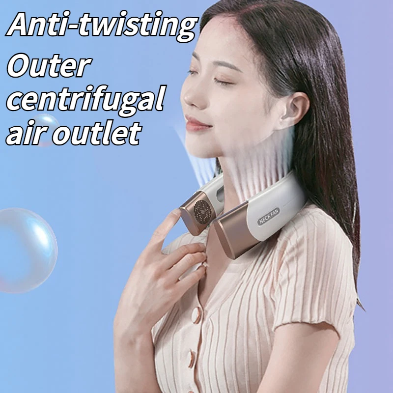 مروحة USB صامتة 2025 - مروحة رقبة محمولة بدون أوراق للمنزل والمكتب والنوم والخارج، تبريد قابل لإعادة الشحن