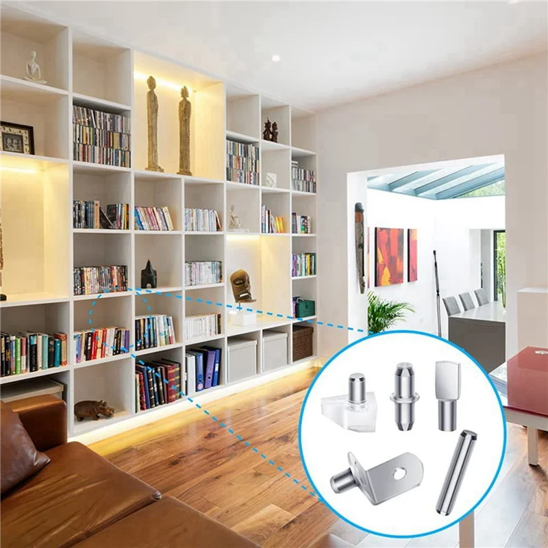 ABXF-240Pcs Shelf Pegs Kit, 5 Styles Shelf Pins Shelf Support Pegs, Cabinet Shelf Pegs For Shelves Bookcase Bookshelf Pegs