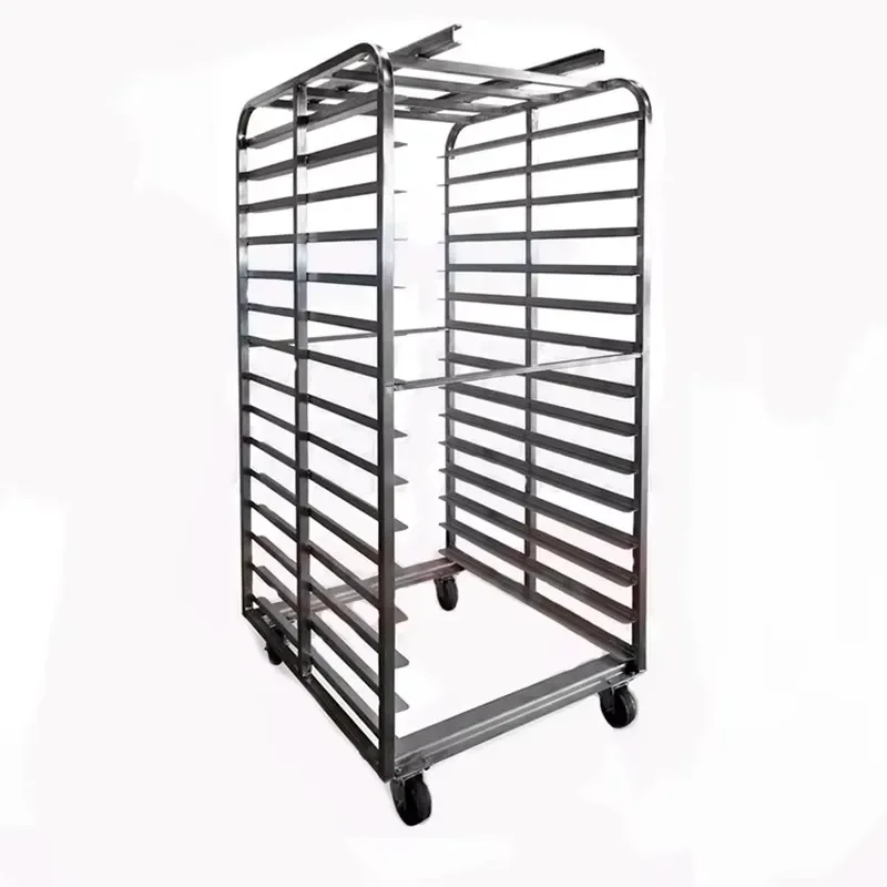 Commercial stainless steel grill bread display storage rack multi-layer tray rack trolley bread trolley