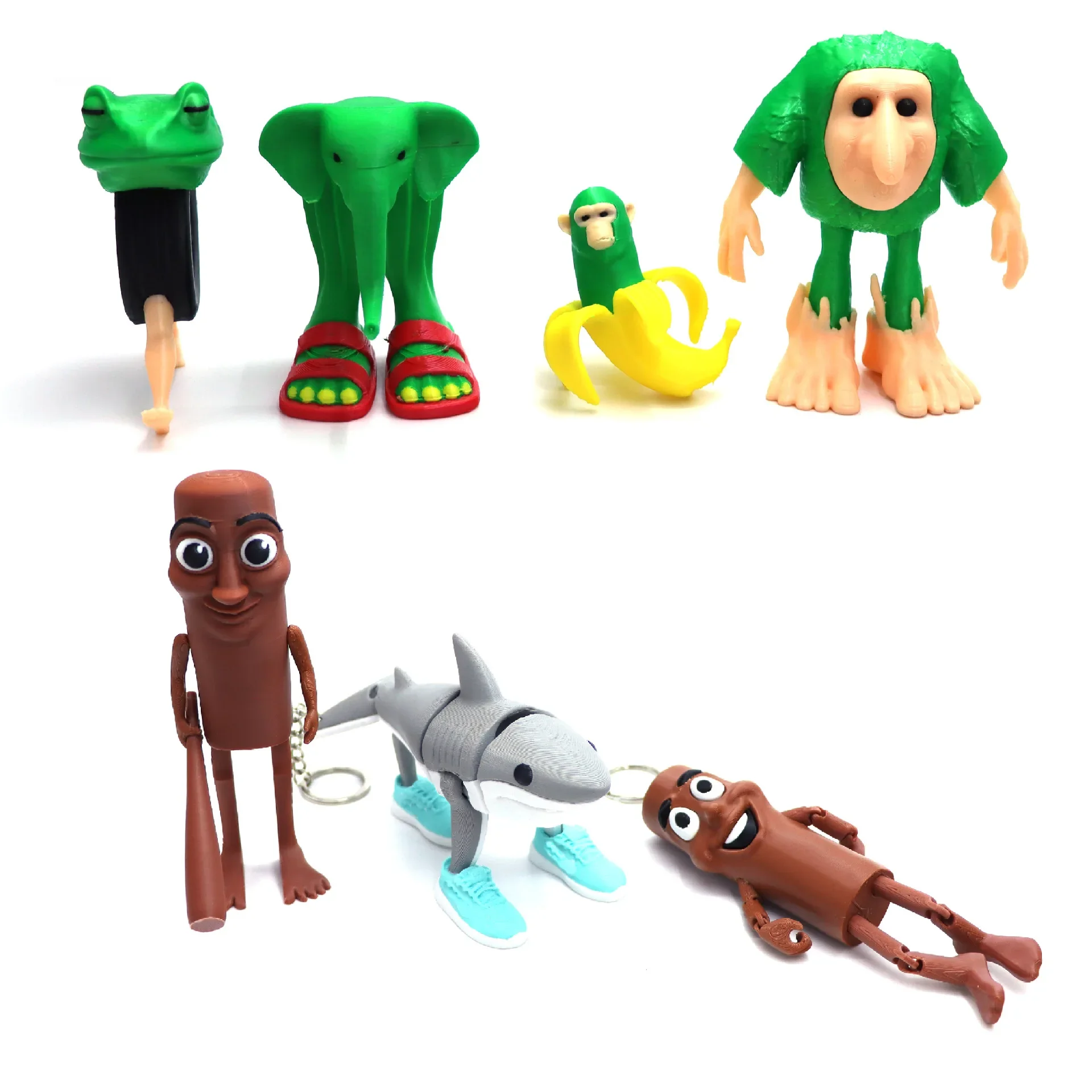 Lot De 8 Figurines Tung Tung Tung Sahur Imprimées En 3D - Trallalero Trallala & Brr Brr Patapim - Collection Italienne