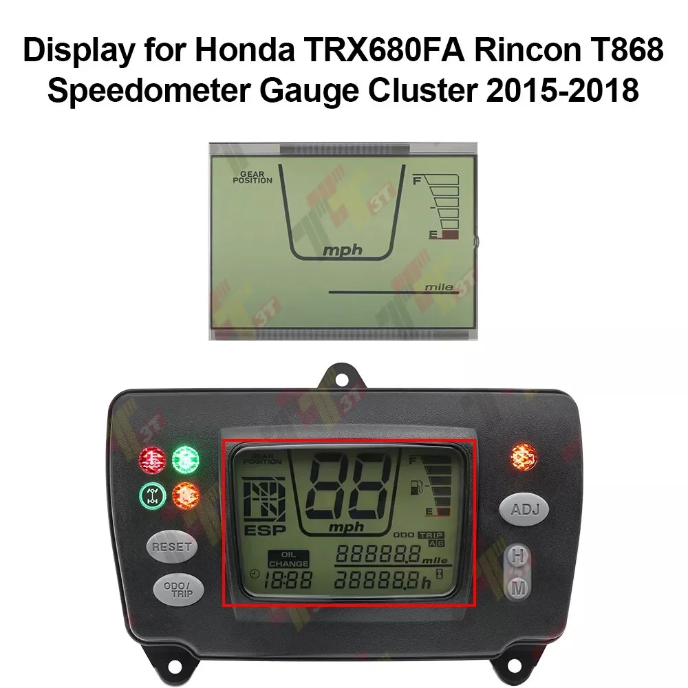 

Display for Honda TRX680FA Rincon T868 Speedometer Gauge Cluster (2015-2018)