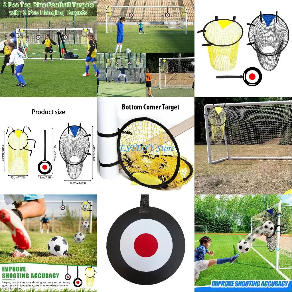 G6DE Training Football Goal Accuracy Practice Fiberglass Frame Polyester Net