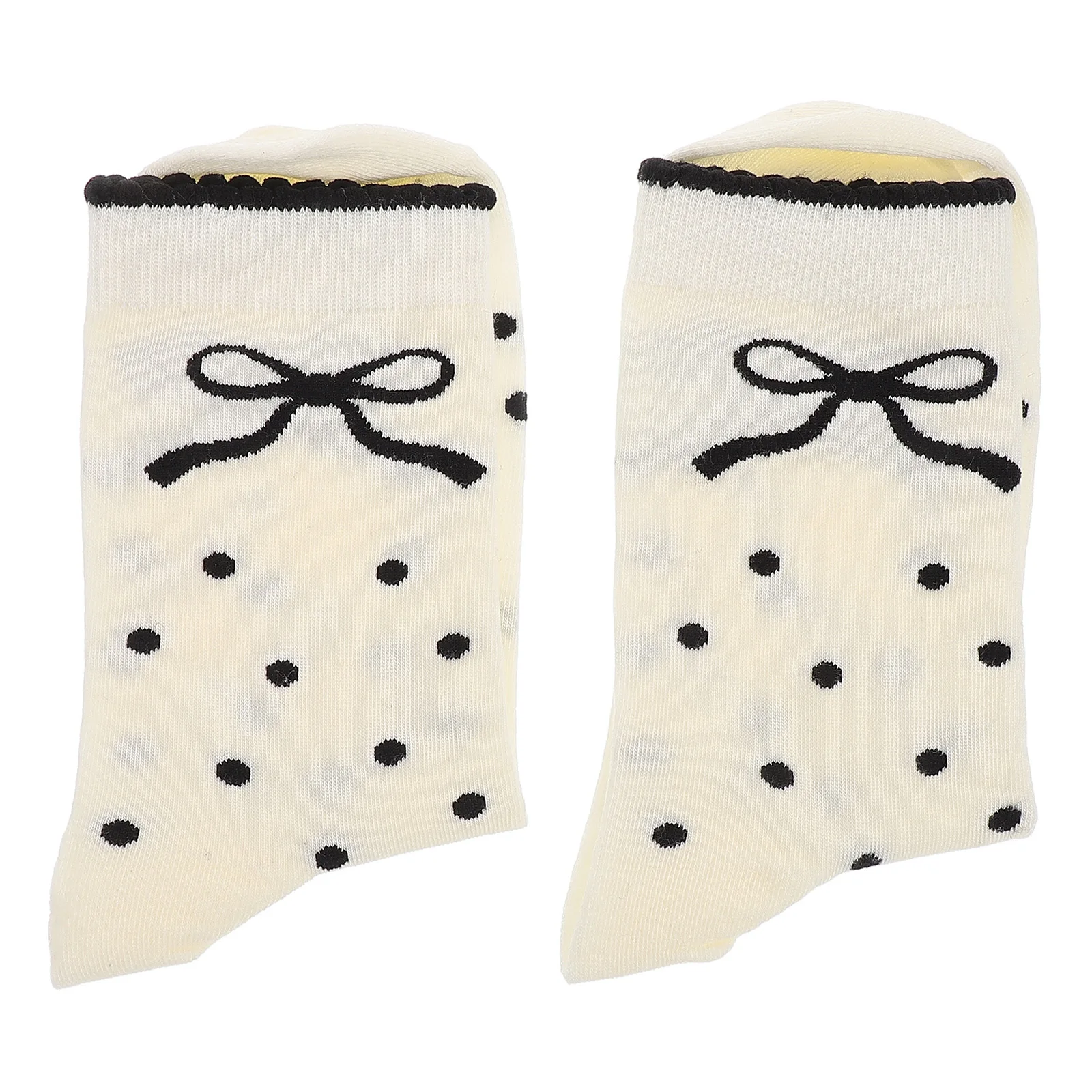 

1Pair Stylish Bowknot Socks Cotton Breathable Thin Midcalf Socks for Women Girls Ideal for Casual and Dressy Occasions