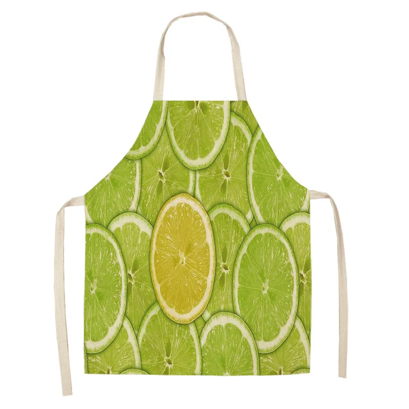 New Fruit Print Sleeveless Apron Home Daily Sleeveless Cover Home Kitchen Apron Herramientas Limpieza De Hogar Delantal Cocina