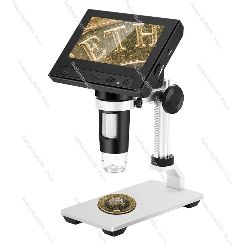 

Electronic Digital Microscope with 4.3-Inch Screen HD Industrial Magnifying Glass with Built-in Battery