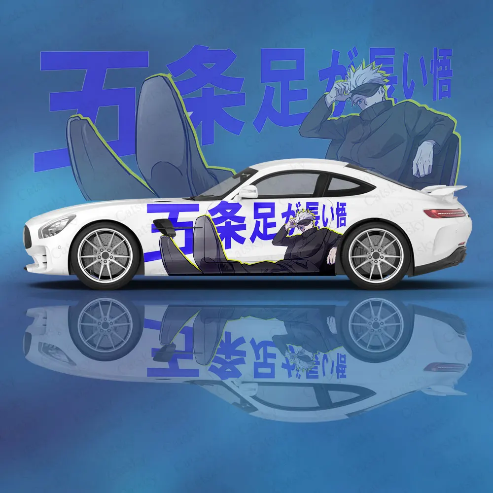 Satoru Gojo anime Car stickers ita car tuning racing vinyl decal wrap side graphics car door sticker side decal sticker