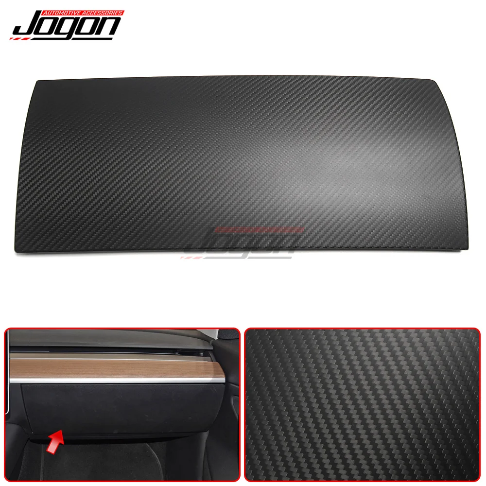 LHD Real Carbon Fiber For Tesla Model 3 2017-2021+ Model Y 2020+ Car Interior Passenger Side Console Glove Box Panel Cover Trim