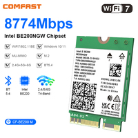 WiFi 7 Intel BE200 Network Card Bluetooth 5.4 Tri Band 2.4G/5G/6GHz 8774Mbps BE200NGW Intel AX210NGW M.2 NGFF Wlan WiFi 6 Adapte