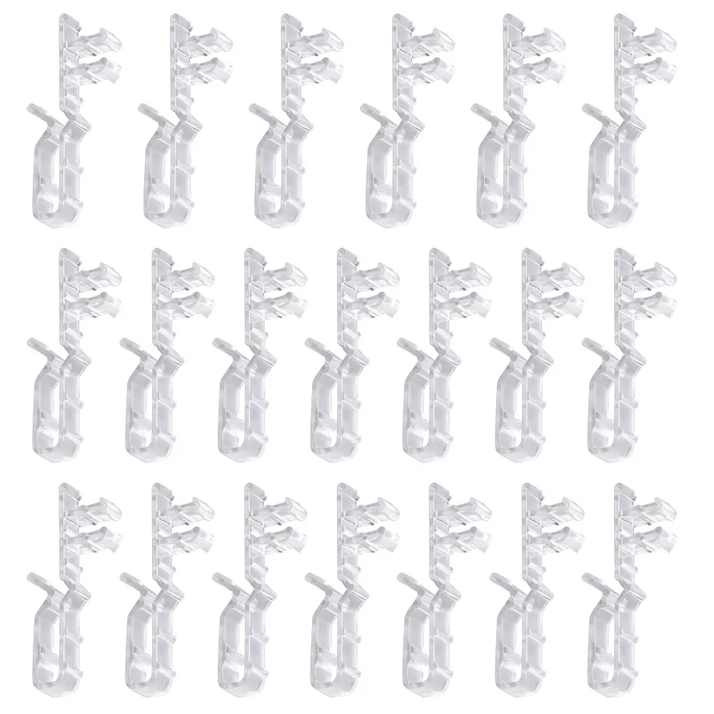 20 PCS Valance Clips Clear Plastic Hidden Valance Clips Window Blind Clips with a 54mm Arc-Shaped Slat for Blind Valance