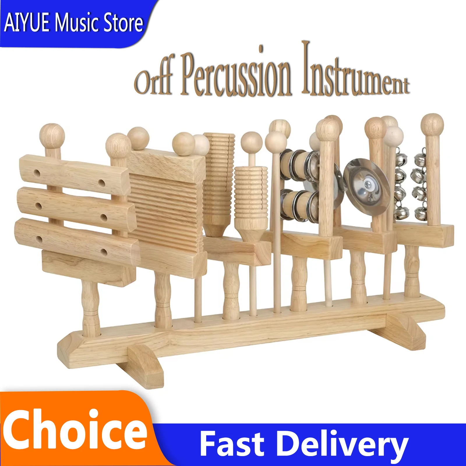 

IRIN Orff Percussion Instrument Solid Wood Children's Enlightenment Education Gift Orff Instrument Set With Handbag