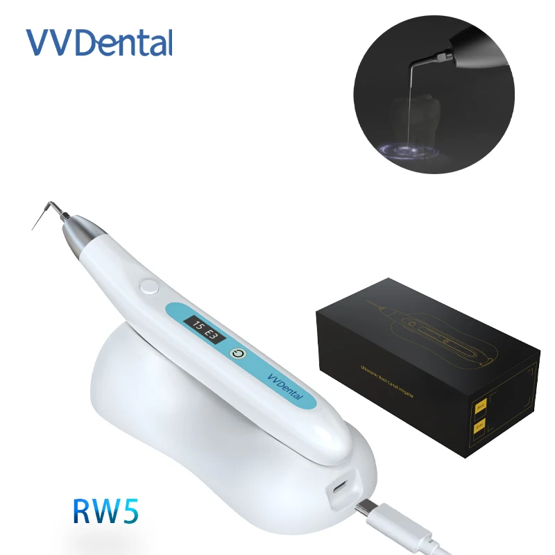 VV Dental Ultrasonic Root Canal Swing Wash Tooth Root Cleaning Nest 10s Swing Wash Magnetic Charging Base with 5 Tip RW-5