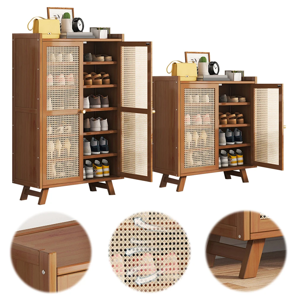 

Органайзер для обуви на 5/7 ярусов с дверцами, деревянный шкаф-стеллаж для хранения обуви для прихожей и гостиной