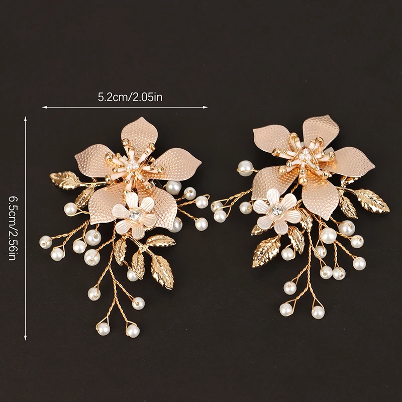 1Pair Rhinestone Shoe Clips Buckles Crystal Flower Shoe Charms Ornaments Wedding Party Boots Decoration For Women Girls