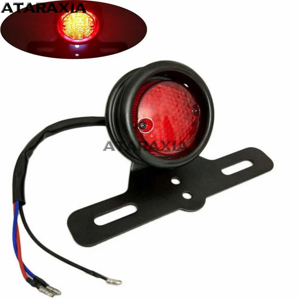 

Retro Motorcycle 12v LED License Plate Taillight For Harley 883 Sportster Dyna Cafe Racer Bobber Custom Brake Stop Tail Light